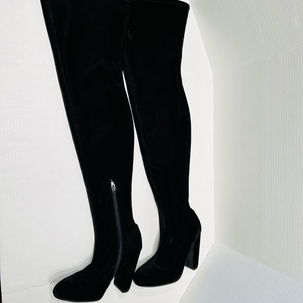 CARVELA WOLF BLACK by Kurt Geiger Zip Closure  Velvet Upper Size 37 - Picture 3 of 16